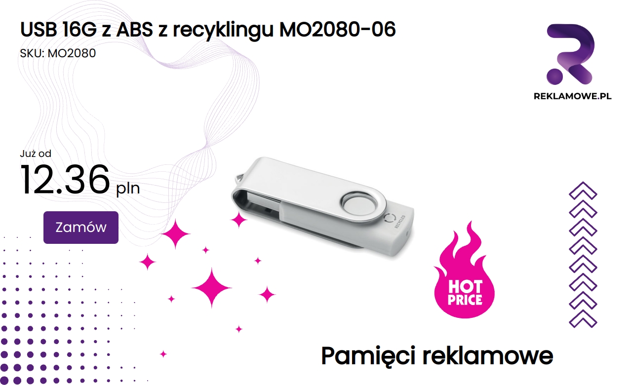 USB 16G wykonany z recyklingowego ABS, model MO2080-06