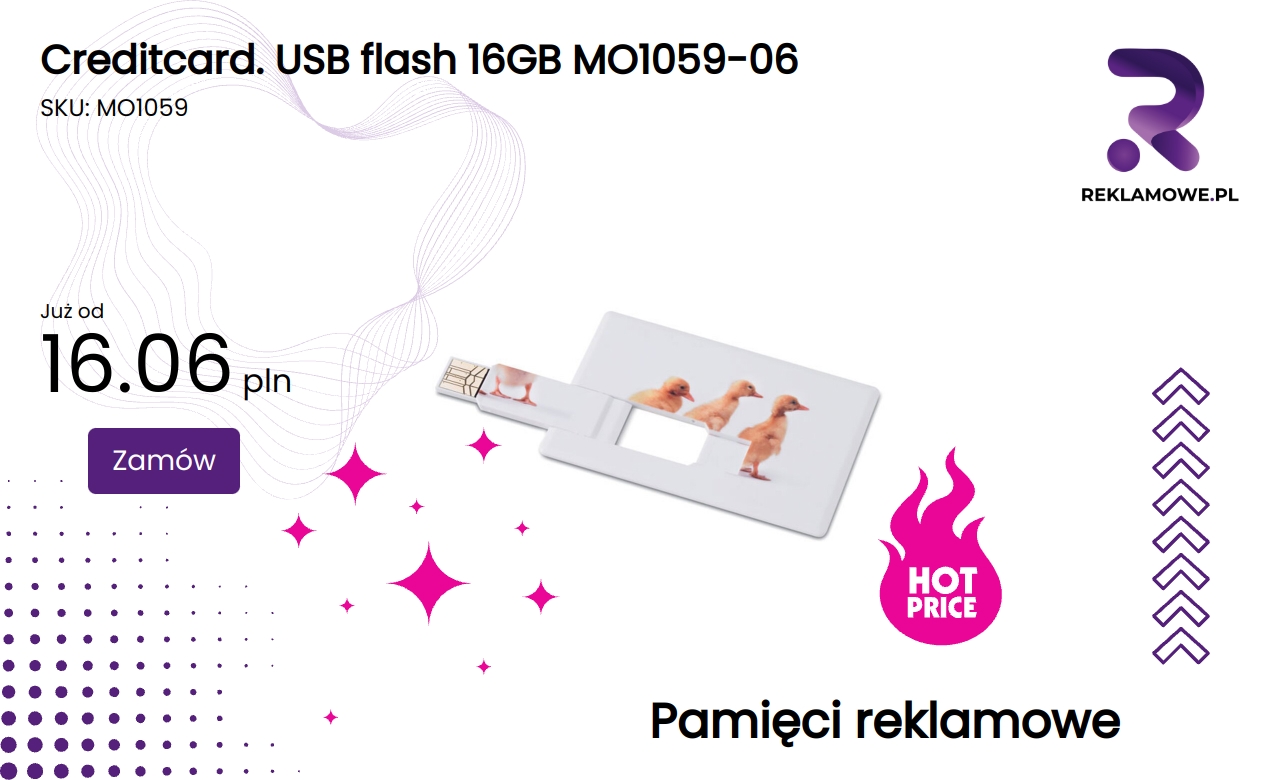 Karta kredytowa z wbudowanym pendrivem USB o pojemności 16GB