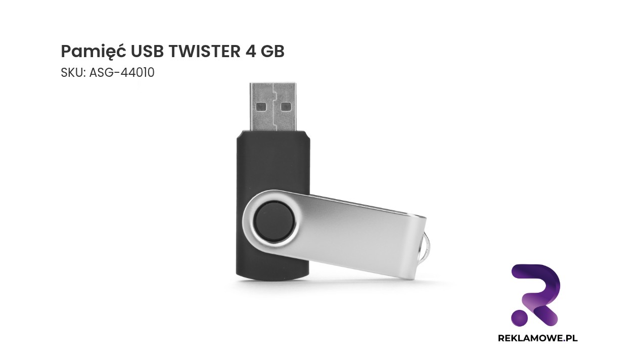 Pamięć USB TWISTER 4 GB Pamięć USB TWISTER 4 GB - praktyczny pendrive do przechowywania danych
